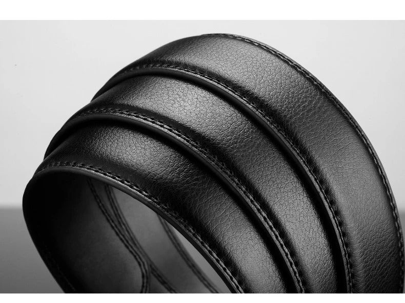 Leren riem met automatische metalen gesp