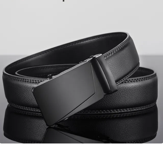 Leren riem met automatische metalen gesp