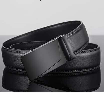 Leren riem met automatische metalen gesp