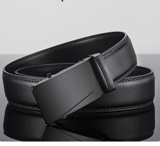 Leren riem met automatische metalen gesp